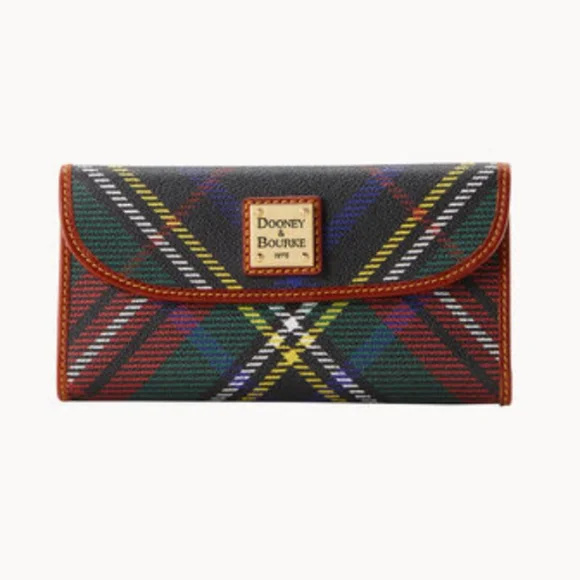 Dooney and Bourke Charcoal Tartan Plaid Windsor Continental Wallet - Picture 16 of 16